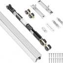HBL 72Inch Pocket Door Hardware Kit with Soft Close Feature Heavy-Duty Aluminum Track Set, Smooth Sliding & Easy Installation Fits 23" to 36" Wide Single Doors, 72" Track Included.