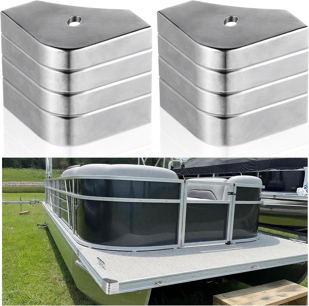 Pontoon Boat Aluminum Corner Cap Casting Suitable for 90 Rounded Corner, not 90 Right Angles.Height: 3-1/8" to 3-3/16" Top: 3-1/8" to 3-3/16"