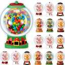 48 Pack Christmas Candy Dome Holder Cards Xmas Candy Container with Plastic Shaker Pouches Santa Claus Elf Gingerbread DIY Craft Gift for Winter Holiday Goodie Bag Stuffers School Party Favor