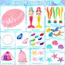 Pool Toys, 31Pcs Mermaid Toys Diving Toys with Shell Treasure Chests and Storage Bag, Swimming Pool Games Summer Water Toy Gift Set for Kids Toddlers Girls Boys