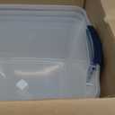 Clear 30 Qt/7.5 Gal, Stackable Plastic Storage Containers with Durable Latching Clear Lids, Visible Storage, Great for Closet, Laundry, and Kitchen Storage (Pack of 6)