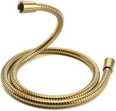 Vzasei Shower Hose Replacement For Cleaning 304 Stainless Steel Shower Head Hoses 59 Inches High Pressure Bidet Hose Flexible Rose Gold Extension Showerhead Hoses Extra Long (Gold, 48 In)