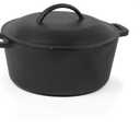 COMMERCIAL CHEF 5 Quart Cast Iron Dutch Oven with Dome Lid & Handles, Preseasoned