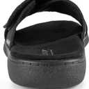 LazyStep Women's Lightweight Adjustable Cross Sandals Slide Slippers with Orthotic Arch Support(2024, Size 8, Matte Black)