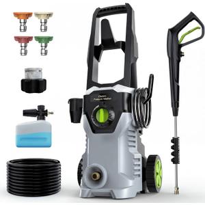 Power Pressure Washer with 4 Quick Connect Nozzles, Portable Washer with Foam Cannon, for House/Driveway/Patio Cleaning