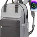 LOVEVOOK Laptop Backpack for Women 17.3 Inch,Cute Backpack Laptop Bag with USB Port,Waterproof Travel Backpack Purse Teacher Nurse Bag Fashion Computer Bag for Work (Dark Gray - Light Gray)