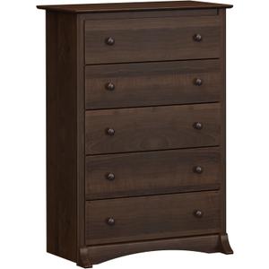 Prepac Sonoma Superior 5-Drawer Chest for Bedroom - Spacious and Stylish Chest of Drawers, Measuring 17.75"D x 31.5"W x 44.75"H, In Espresso Finish