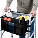 2pcs Walker Basket with Tray for Folding Rolling Walker Accessories,Classic