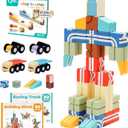 QBI Magnetic Blocks Play Starter Set4-in-1 STEM Building Blocks with 4 Cars & 3D Track TilesEducational Sensory Magnet ToysPreschool Montessori Toys for Kids Ages 3-5-8 Year Old Boys and Girls