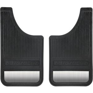 AUTOXBERT Universal Heavy Duty Mud Flaps Car Dirty Fender All Weather Flexible Mudguards Front Rear Splash Guards with Stainless Steel Plates (Set of 2, Black)
