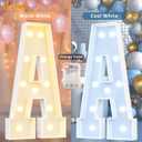 Pooqla 3FT Marquee Light Up Letters, LED Big Mosaic Marquee Letters 3 Feet, Giant LED Sign for Balloons Birthday Anniversary Wedding Party Decoration, Cool White and Warm White Letter S