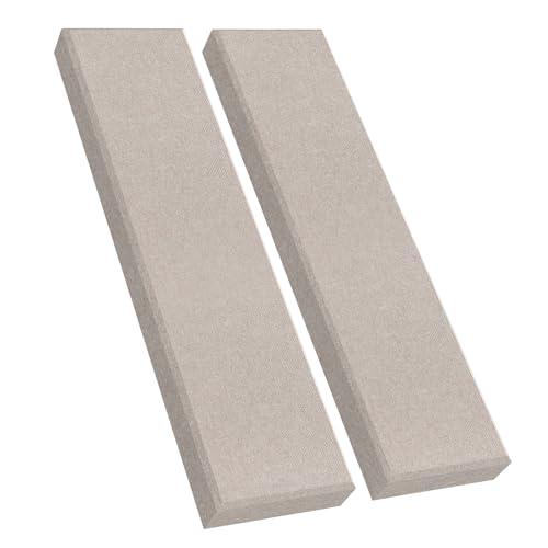 2 Pack 2" Thick Acoustic Panels, 47.24" X 11.81" Fiberglass Wall Panel, Acoustic Panels Sound Absorbing for Office, Studio, Home Theatre - Linen