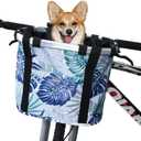RAYMACE Bicycle Basket Dog Bike Handlebar Basket Front,Folding Detachable Quick Release Easy Install,Cycling Picnic Bag