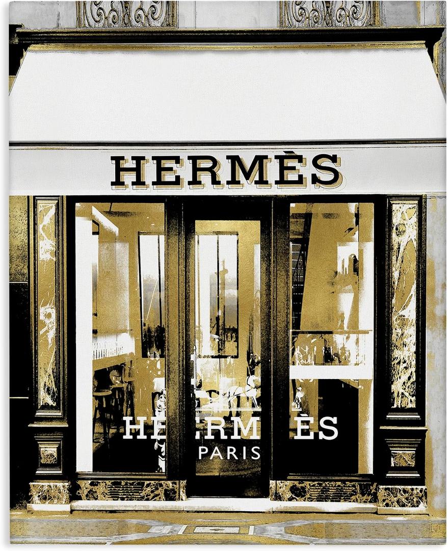 Paris Fashion Storefront Glam, 16 x 20 Inch Canvas Wall Art
