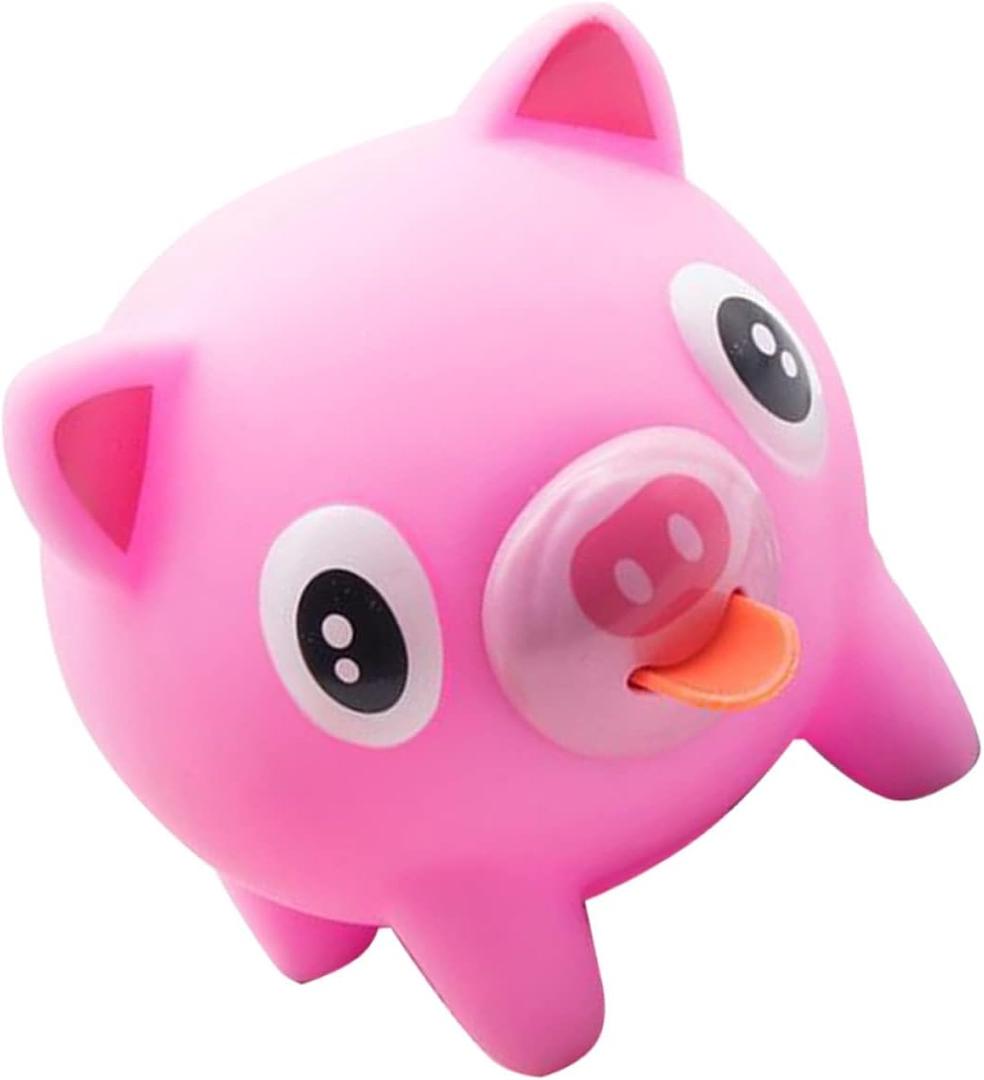 Adorable Screaming Latex Desk Teenagers Toy Play Decompression Animal Toy Toystongue Pig Children Ball Interesting Kids Games Piggy Adults Fun Pressure (10x9cm, Pink)