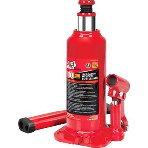 BIG RED T91003B Torin Hydraulic Welded Bottle Jack, 10 Ton (20,000 lb) Capacity, Red