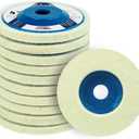 SALI 10 Pcs 4 Inch Wool Felt Polishing Wheel Disc Wool Polishing Wheel Disc for 4" Angle Grinder Felt Grinder Polishing Wheel Arbor 5/8” for Metal, Marble Stone, Furniture, Car