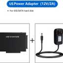 USB 3.0 to SATA IDE Adapter Hard Drive Reader, USB + Type C to External Hard Drive Disk HDD Converter Kit for Universal 2.5" 3.5" IDE HDD, 2.5" SSD, with 12V/2A Power Adapter