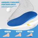 Bacophy Kids Orthotic Arch Support Shoe Insoles, Children Pu Cushioning Inserts, Shock Absorption Velvet Surfaces Deep Heel Cup Inner Sole for Flat Feet, Feet Heel Pain Relief 1 Pair