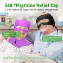 3-in-1 Migraine Relief Cap with Gel Eye Mask & Neck Ice Pack, Hot & Cold Therapy for Headaches, Sinus, Puffy Eyes, Reusable Headache Relief Gifts for Women & Men Black, Large