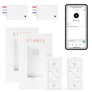 Wireless Dimmer Light Switch and Receiver Compatible With Alexa - Smart Wall Switch for Ceiling Lights, Fans, Lamps