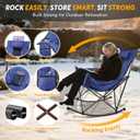 Suteck Heated Rocking Camping Chair, Fully Thicker Padded Heated Camping Chairs for Outdoor Sports W/3 Heat Levels for Back & Seat, Heated Rocking Chair for Adults with Carry Bag, Battery NOT Included