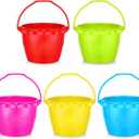 Yinder 5 Packs Sand Buckets, 6.5 in Rum Buckets Plastic Bucket Pails Toys for Pool Summer Beach Party Favors