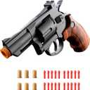 Toy Gun, Soft Bullet Toy Revolver, Game Catapult Toy Gun Foam Blaster, Christmas Birthday Gifts for Children and Adult(Brown)