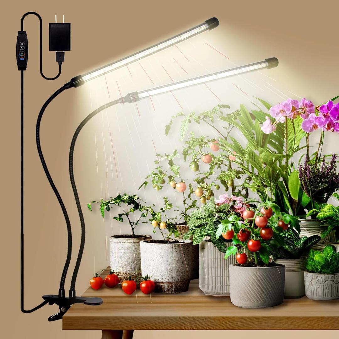 LEOTER Grow Lights for Indoor Plants - 84 LED Full Spectrum Clip Plant Growing Light with 5-Level Dimmable,Auto On Off Timing 4 8 12Hrs Perfect for Indoor Growing and Seed Starting
