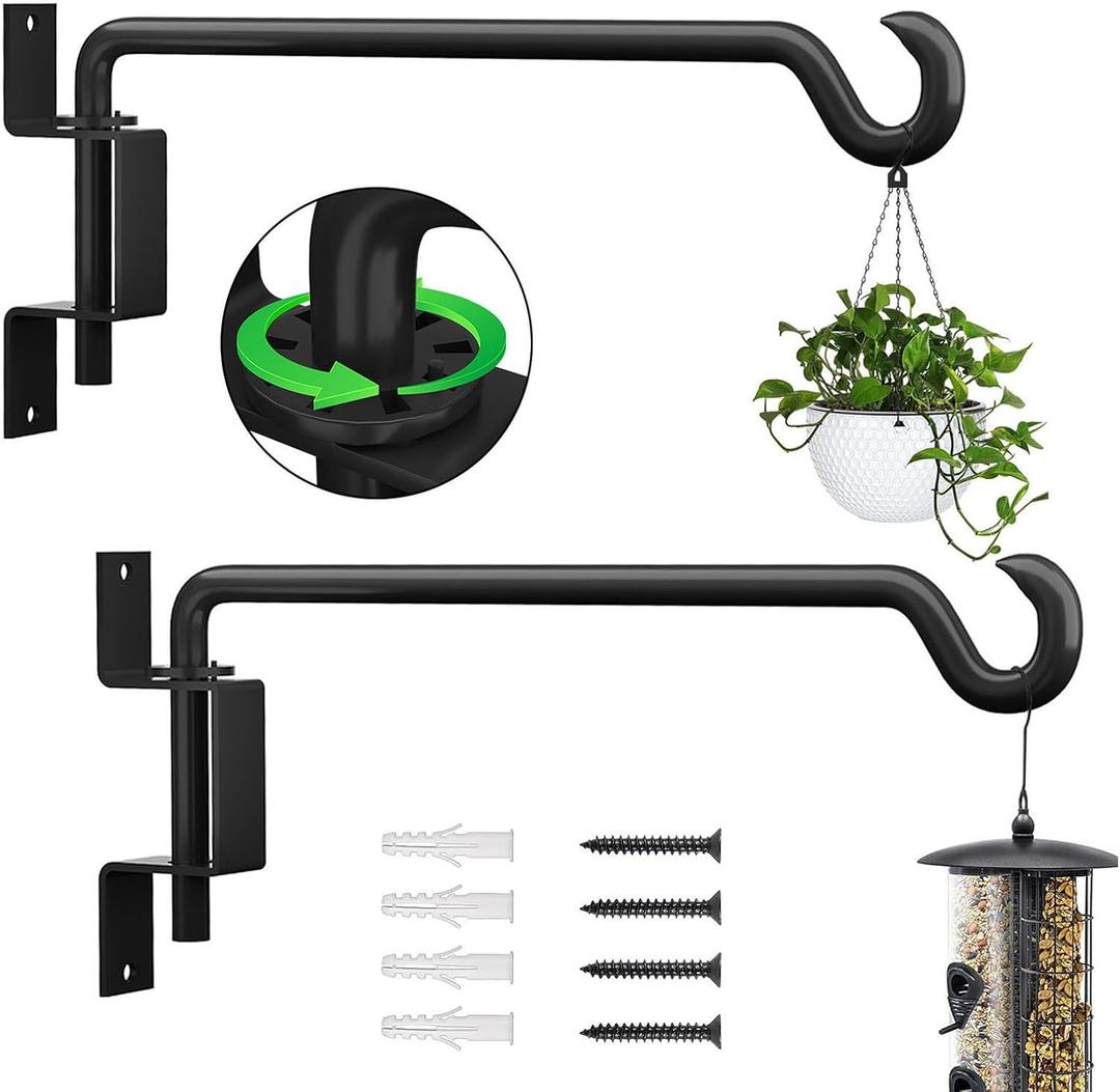 Swivel Plant Hanger - Outdoor & Indoor, Rotatable Design, 12 Inch 2 Pack