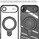 Magnetic Ring for iPhone Air Case Kickstand, Compatible with MagSafe, Built-in Camera Lens Protector,Shockproof Phone Case for iPhone 17 Air 6.5"- Black