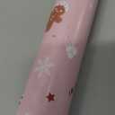 RayofSun Christmas Wrapping Paper Roll 17 in x 32 ft, Pink Gingerbread Man Snowflakes, Candy Canes Gift Wrapping Paper Rolls,Cute Holiday Kids Gift Wrap Paper for Boys Girls Xmas Party