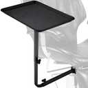 Noverlife Salon Metal Tray Attached to Chair, 360 Degree Rotation Barber Chair Tray for Hairdressing Tools, Fully Adjustable Hairstylist Trays w/o Wheels for Salon Barber Tattoo Tools Make-ups