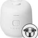Cuchen 6-Cup Premium IH Pressure Rice Cooker with 304Ti Stainless Steel Inner Pot, Dual High/Non-Pressure Modes, Voice Guide & Auto Steam Clean, White (CRH-TWS0610PWUS)
