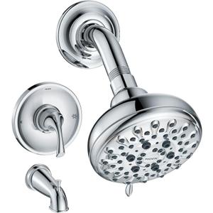 Moen Idora Chrome Posi-Temp Tub and Shower Set with Showerhead, Lever Handle, Tub Spout and Valve Included, 82115