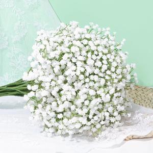 Artflower 40 Pcs Babys Breath Artificial Flowers, Fake Baby Breath Flowers Artificial Bulk, Faux Gypsophila Babies Breath Real Touch Flowers for Wedding Bouquet Floral Arrangement Party Home Decor (White)