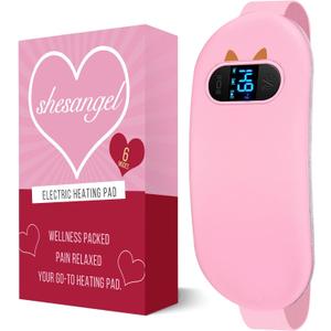 Electric Heating Pad, Portable Cordless Menstrual Heating Pad with 6 Heat Levels and 6 Massage Modes, Fast Large Heating Belly Wrap Belt for Cramps, Back Pain Relief Gifts for Women Girls Her