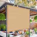 90% Sun Shade Cloth with Grommets, Pergola Shade Cover Canopy, Mesh Tarp Sun Screens for Patio, Outdoor, Garden, Backyard Sand 6x8ft