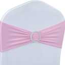 Babenest Spandex Chair Sashes Bows 100PCS Premium Stretch Chair Cover Band with Buckle Slider Universal Elastic Chair Ties for Wedding Party Ceremony Reception Banquet Decoration (Pink)