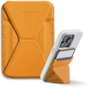 MOFT Magnetic Wallet Stand Compatible with iPhone 17/16/15/14/13/12 Series, Angle Adjustment & Magsafe Compatible MOVAS Phone Stand,Orange