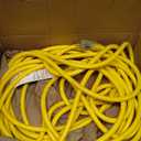 50ft 10 Gauge Outdoor Extension Cord Waterproof with Lighted Indicator,10 AWG SJTW Heavy Duty 15Amp 1875W,3 Prong Cords Flexible Copper Yellow ETL Listed