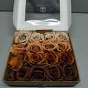TINGE TIME Artificial Flowers Combo Box Set 16PCS Fake Rose Silk Flower with Stem for DIY Wedding Bouquets Centerpieces Baby Shower Party Home Fall Decoration (Gradient Burnt Orange)