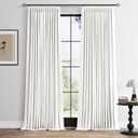 Off White 100% Blackout Pinch Pleated Linen Curtains 90 Inch Length 2 Panels for Living Room Bedroom 2 Layer White Light Blocking Thermal Insulated Pinch Pleat Room Darkening Curtains 90 Inches Long