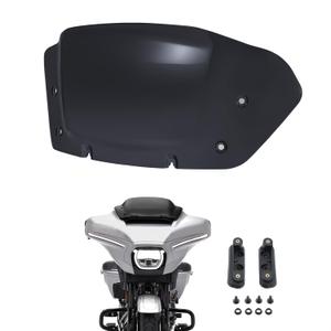 10" Wave Windshield Windscreen Wind Splitter Compatible for Harley Street Glide FLHX, CVO Street Glide FLHXSE 2023 2024 (Black)