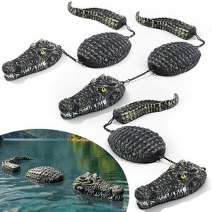 3 Pack 3-Segment Floating Alligator Decoy 31.5inch Plastic Fake Crocodile Sculpture for Pond Pool Duck Deterrents Realistic Alligator Pool Float for Yard Outdoor Garden Decoration