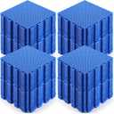 Huwena 100 Pcs Modular Interlocking Cushion Floor Tiles 10 x 10 Inch Non Slip Pool Floor Mat Blue Interlocking Rubber Draining Flooring Tiles with Hole for Drain Deck Patio Balcony Shower Kitchen