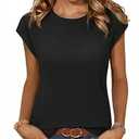 Zeagoo Womens 3 Pack Crewneck Cap Sleeve Tank Tops Casual Basic T Shirts Loose Fit Tee Summer Tops 2025 (XX-Large)