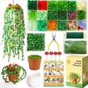 Forever Plant Kit Green Beads for Plant Making,Leaf Flower Beads for Beaded Plants with Plant Pot, Green Beads for Jewelry Making DIY Crafts Kit Plants Lover Gifts