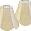 GO&SO Gold Lamp Shade Medium Bell Lamp Shades 2pc Edge Petal Braid Design Scalloped Lamp Shade,6"Top x 13"Bottom x 10.6"Vertical Height (Spider) Replacement Lampshades for Table Lamps - Easy Assembly