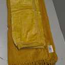 Chenille Throw Blanket for Couch with Tassels,50"X60" Soft Cozy Lightweight Knitted Boho Decorative Blankets for Bed and Sofa,Yellow